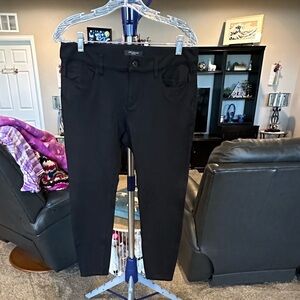 Ann Taylor the super skinny fit black zip up pants. Size 8P
